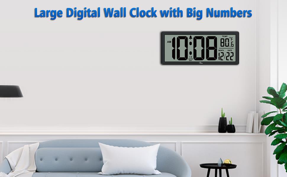 Large digital wall clock