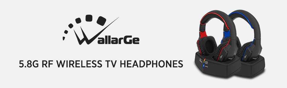 wallarge 5.8G RF wireless TV headphones